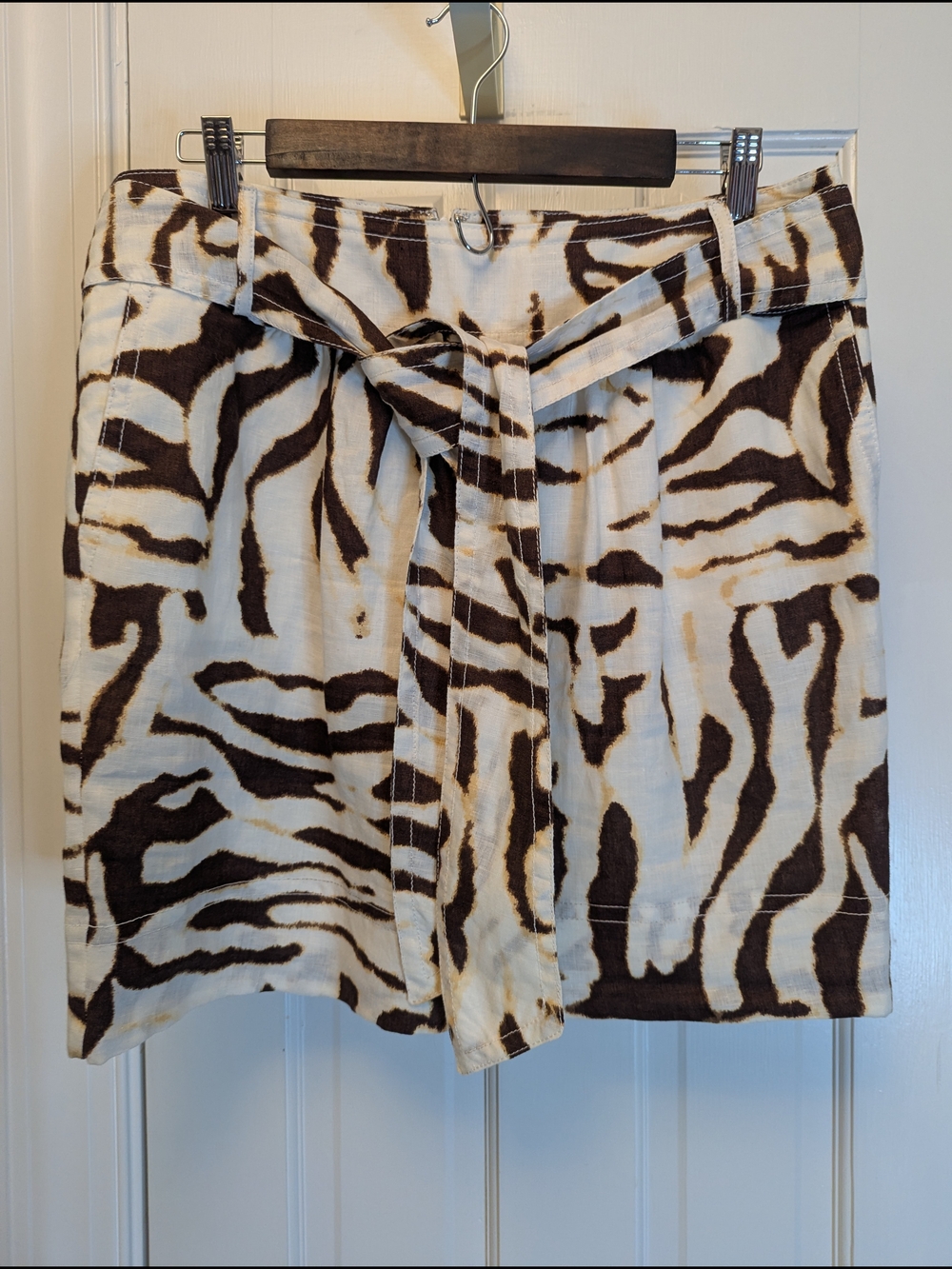 Banana Republic Animal-Print Belted Skirt